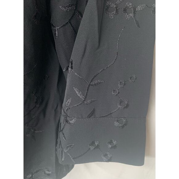 Joanna Blouse Womens Medium Black Button Up Polyester 3/4 Sleeve No Pocket Shirt - Picture 7 of 13